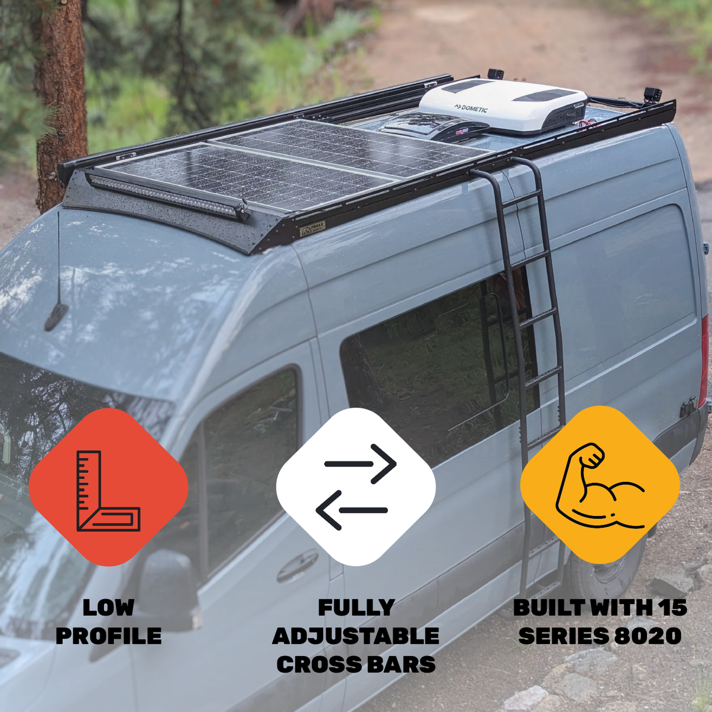Mercedes Sprinter Roof Rack - Premium Light Bar - 170" High Roof