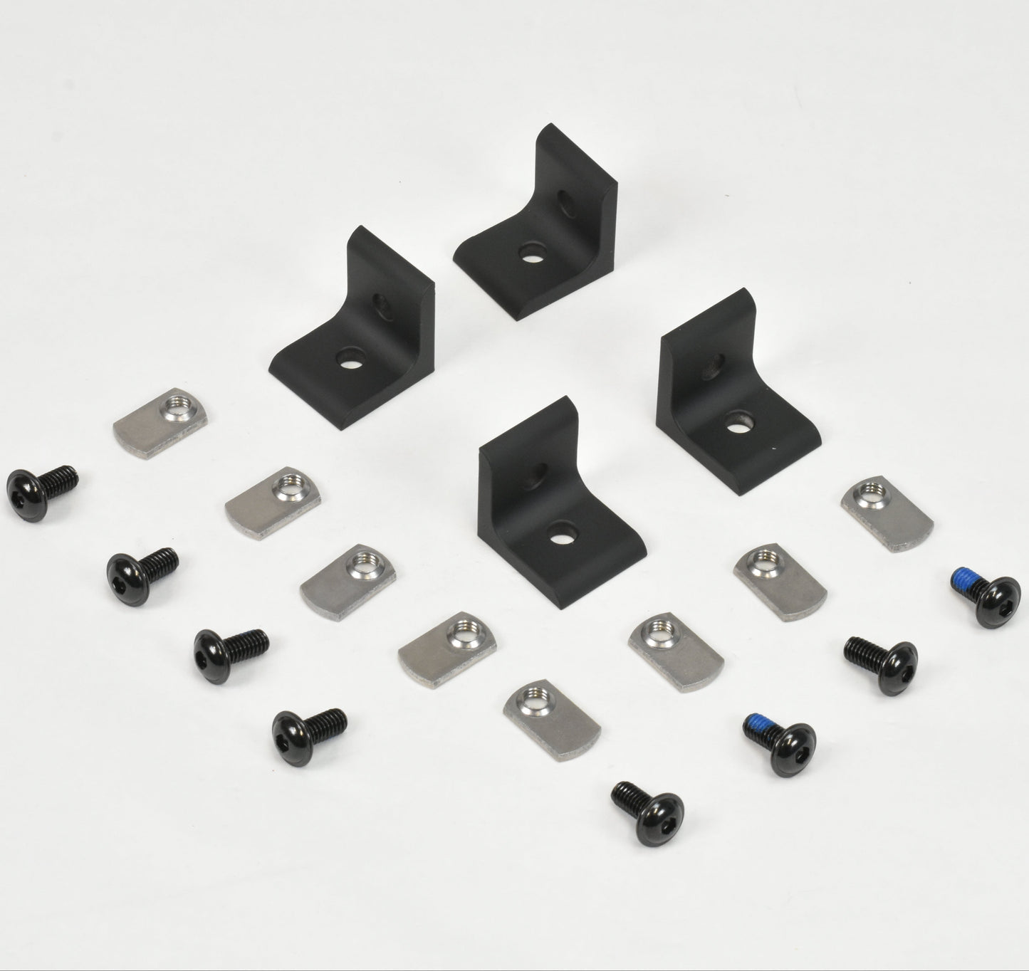 CROSS BAR HARDWARE KIT: QTY 4 X 2 HOLE BRACKETS & HARDWARE