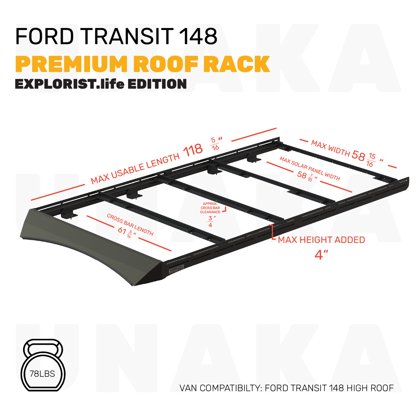 Ford Transit Roof Rack – Premium Explorist.life - 148" High Roof